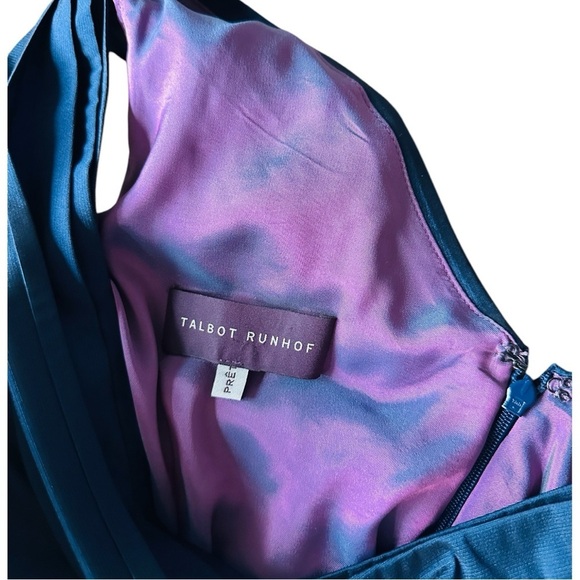 TALBOT RUNHOF Deep Blue Midi Sheath Dress with V-neck Sleeveless MSRP 1,295.00 - Picture 7 of 9